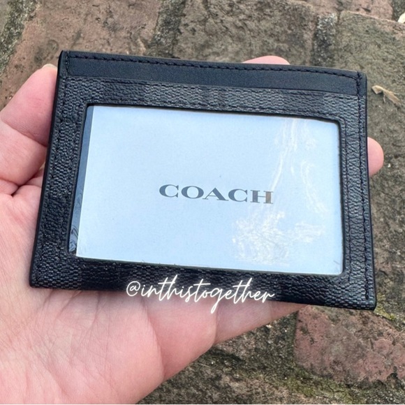 $78 Coach Slim Id Card Case In Signature Canvas - Picture 3 of 4